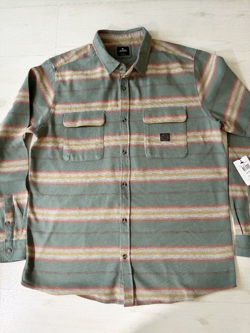 Rip Curl Men's Steamzee Flannel Long Sleeve Shirt Dark Olive Size XL NWT